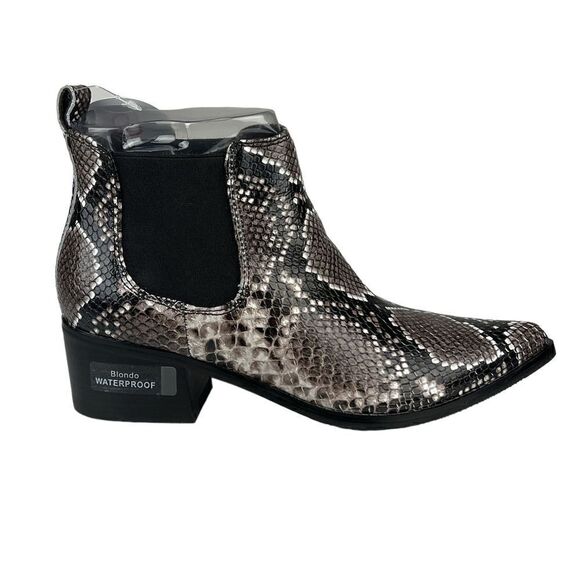 New Blondo Emelia Brown Snake Leather Waterproof Chelsea Ankle Boots 6 US /EU 36 - Picture 4 of 11